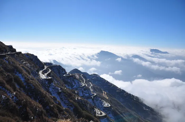 East Sikkim Silk Route, Indian Himalayas Overlooking Tukla Valley &amp; Clouds