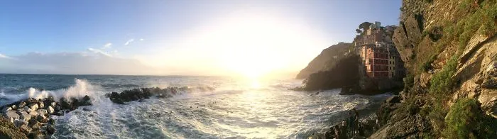 Riomaggiore At Sunset. Cinque Terre Italy