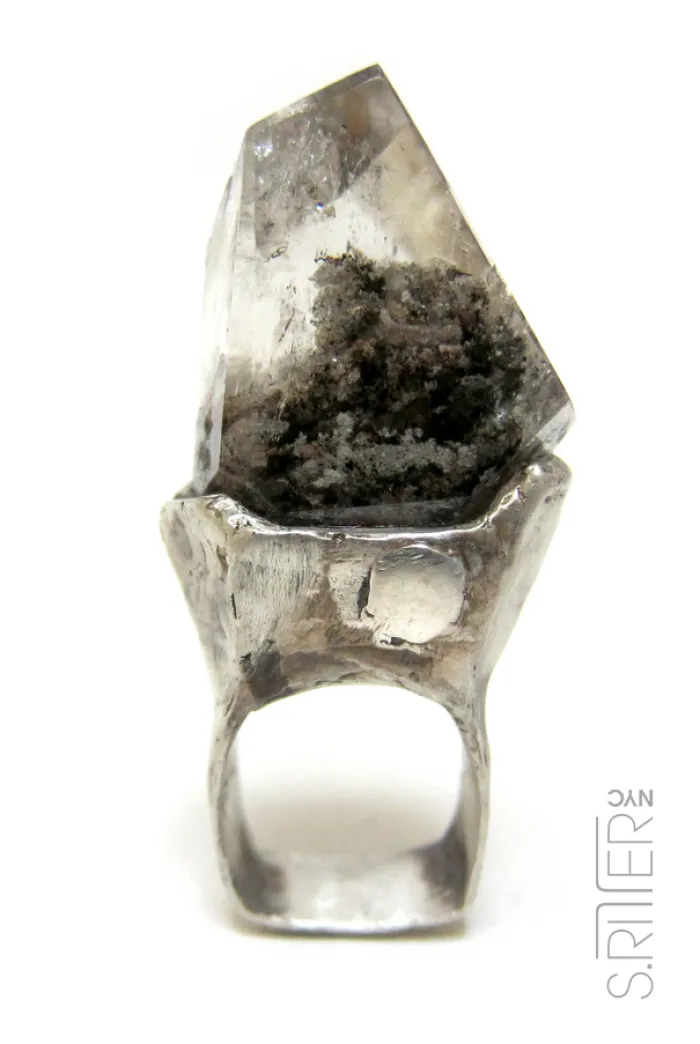 Dangerous Weaponry With Encapsulated Fantasy World. Dendritic Quartz Set In Sterling.
