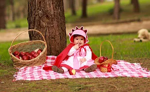 Photographer Dad And Designer Mom Photographed Their Baby Girl As Little Red Riding Hood