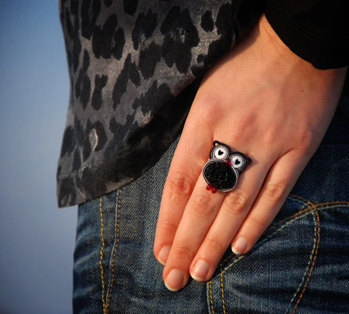 Fiber Owl Ring By Myfantasies