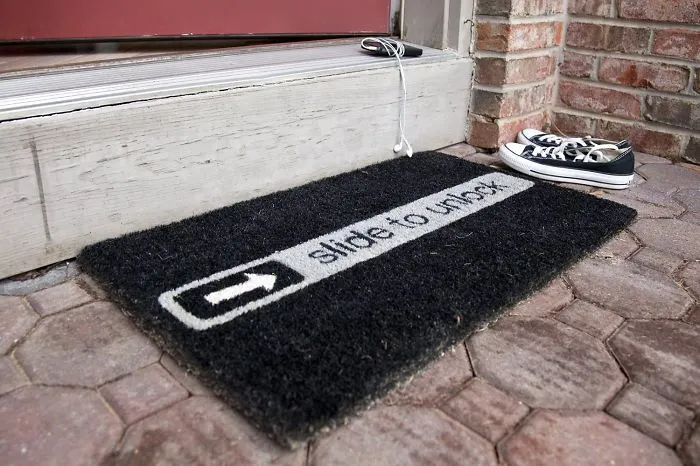Slide To Unlock Doormat
