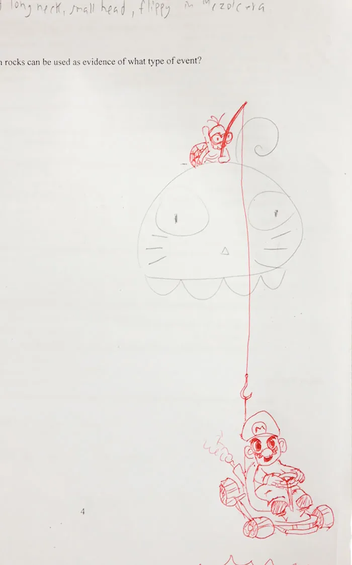 Teacher Finishes Student Drawings