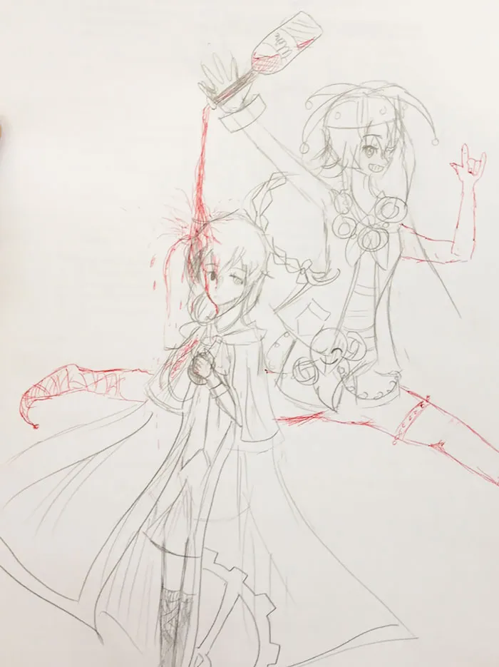 Teacher Finishes Student Drawings