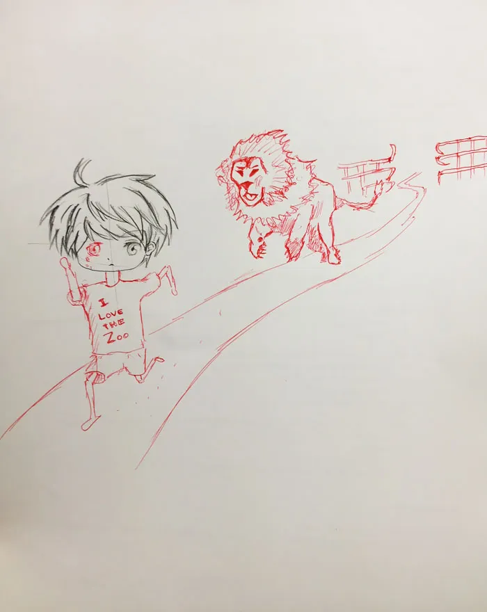 Teacher Finishes Student Drawings