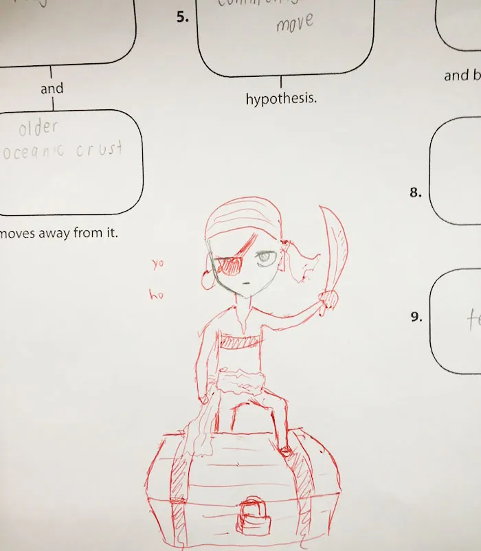 Teacher Finishes Student Drawings