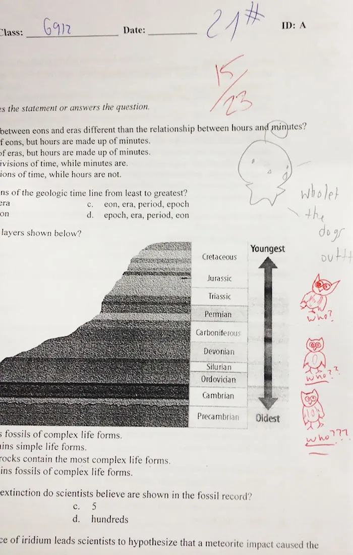 Teacher Finishes Student Drawings