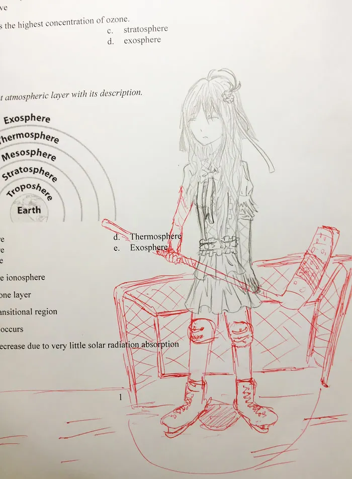 Teacher Finishes Student Drawings