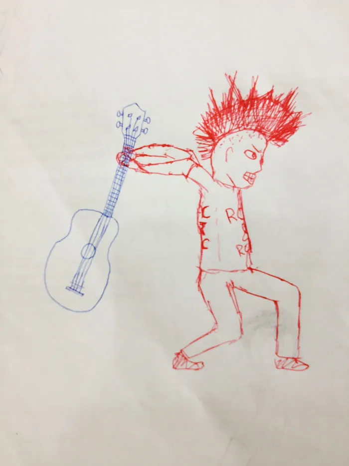 Teacher Finishes Student Drawings