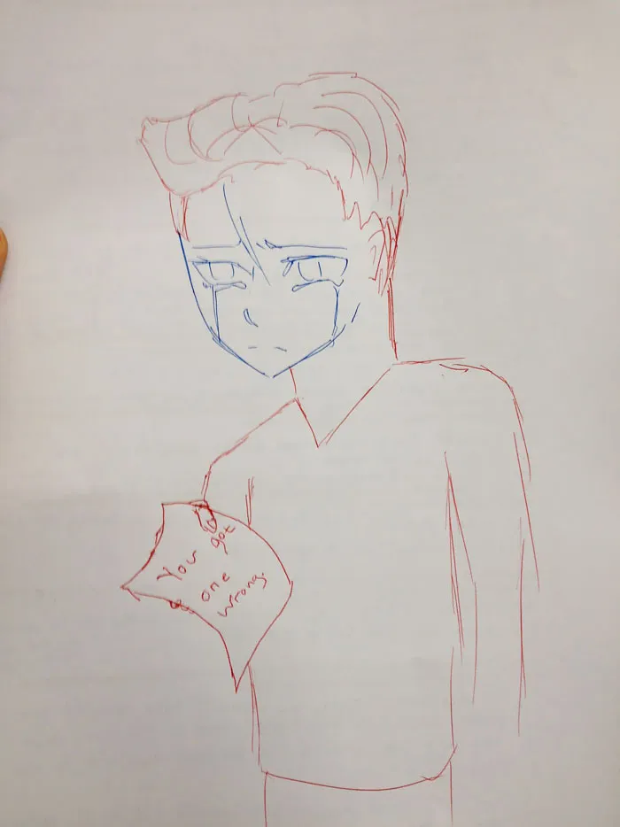 Teacher Finishes Student Drawings