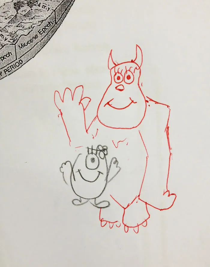 Teacher Finishes Student Drawings