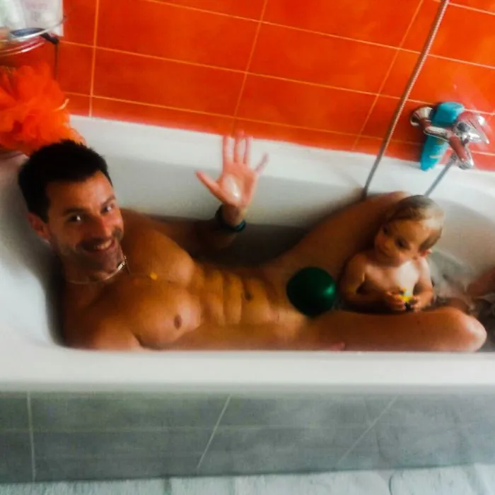 The Only Way To Get Him Into The Bath