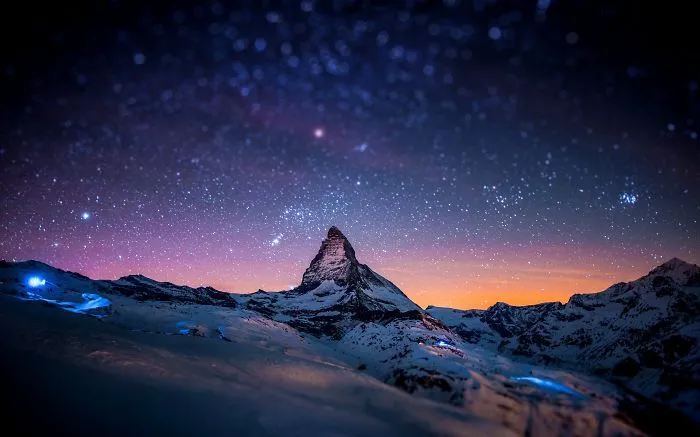 Mountain Stars Night Tilt Shift﻿