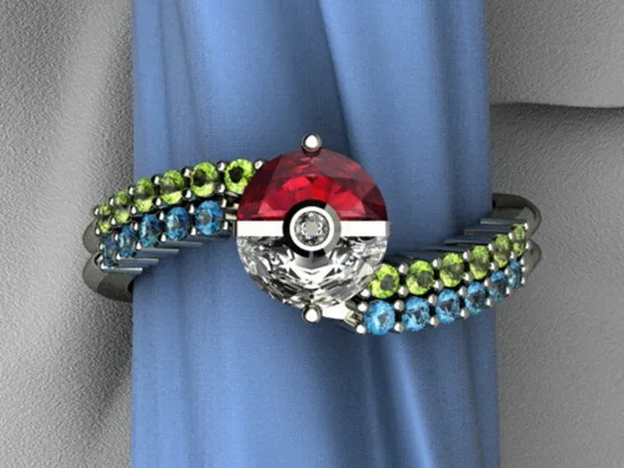Pokéball Engagement Ring