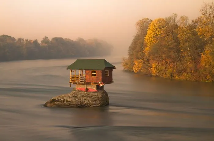 Lonely Little House, River Dirna, Western Serbia.