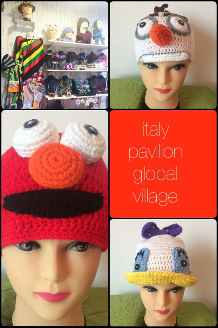 Crochet Googly Bonnets At The Italy Pavilion Global Village Dubai 100% Hand Made