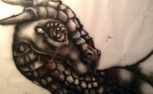 Do You Like Dragons? Awesome Air-brush Drawing Of Moon The Awesome Mind Reading Dragon!