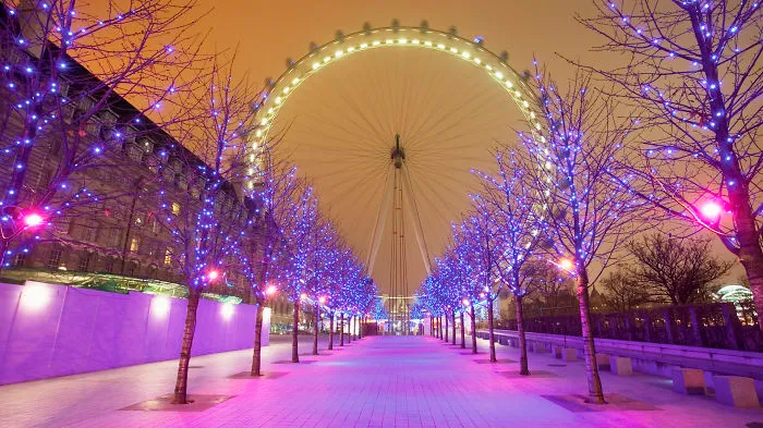 London Eye Purple Christmas Lights
