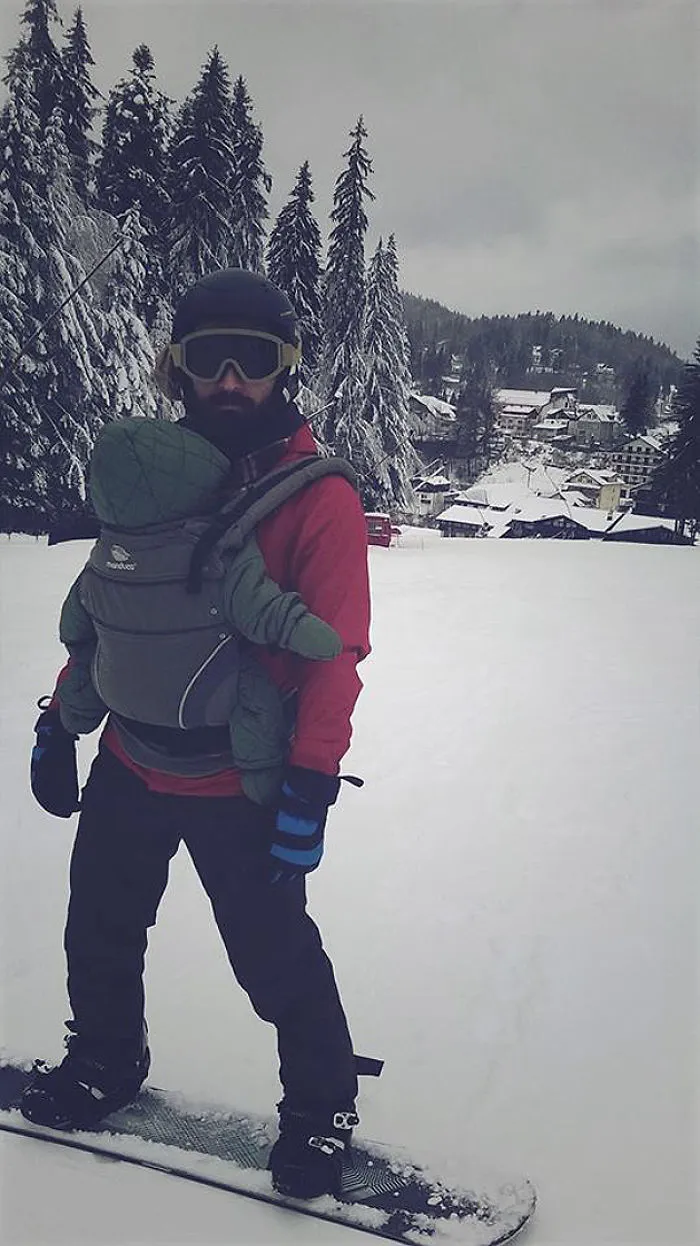 Snowboarding With His Best Mate :)