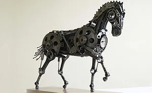 I Recycle Old Motorbike Parts Into Steampunk Animal Sculptures