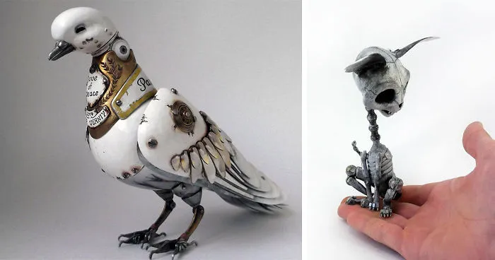 Russian Artist Creates Steampunk Animals From Old Car Parts, Watches And Electronics