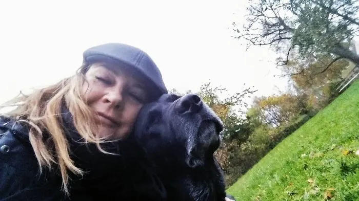 Lizl With Her Dog Sally