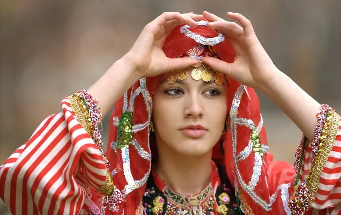 Wonderful Bride In Traditional Bridal Clothes