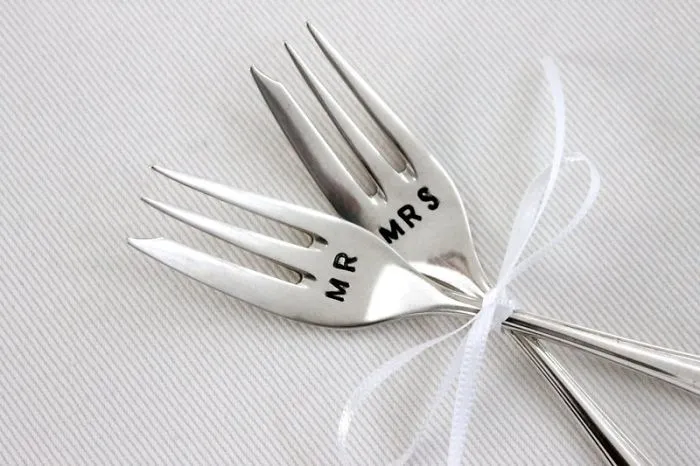 Mr &amp; Mrs Engraved Forks