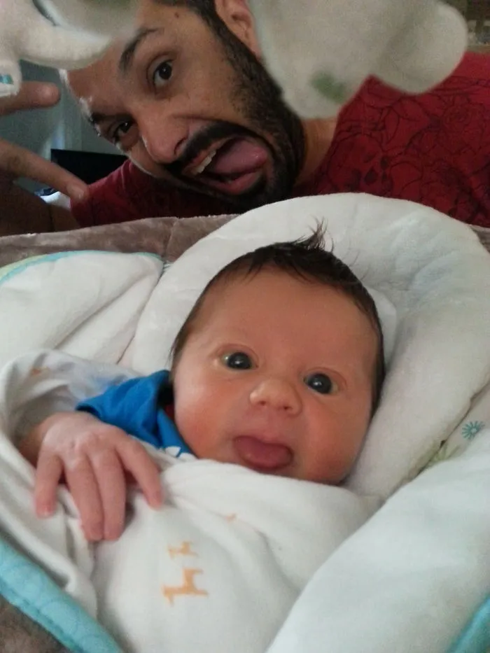 3 Days Old!  Like Father, Like Son!  Hahaha :p