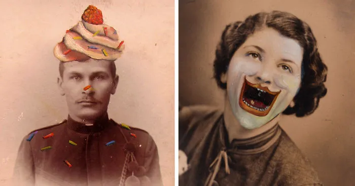 Ordinary Vintage Portraits Get Quirky Makeover By Jana Palečková