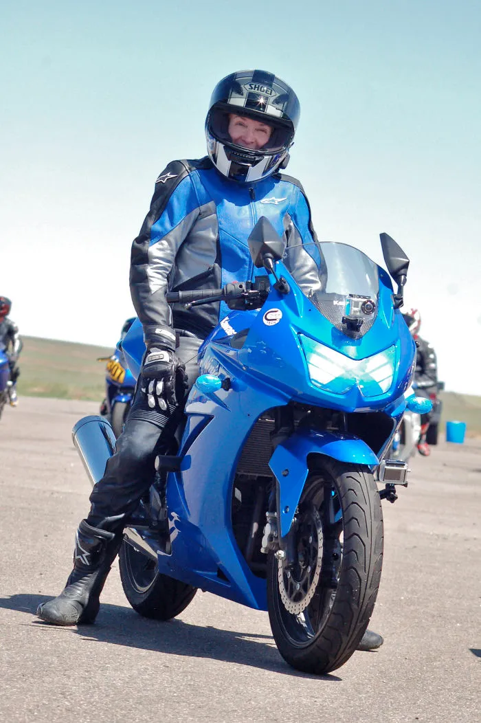 Ann M. At 61, Started Riding Sport Bikes At Age 57; Including The Odd Track Day.