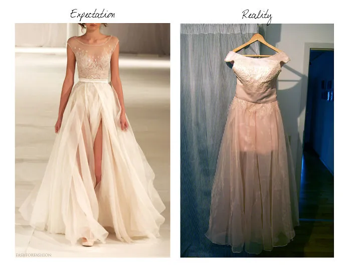 Ads Versus Reality: 32 Disappointing Wedding Dresses