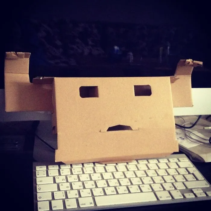 Two Little Monsters Were Hiding In My New Printer Box. This One Was Cute, The Other More Scary.