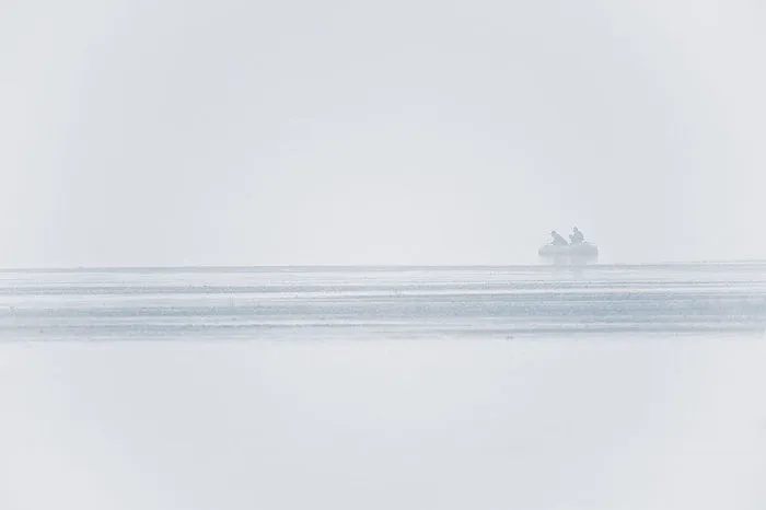Fishermen Brave Heavy Smog Over A Natural Beauty Spot - Jixian, Tianjin.