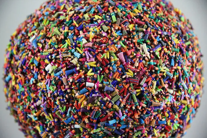 This Interactive Sculpture Is Made From 6,000 Guatemalan Worry Dolls And Contains Real Worries.