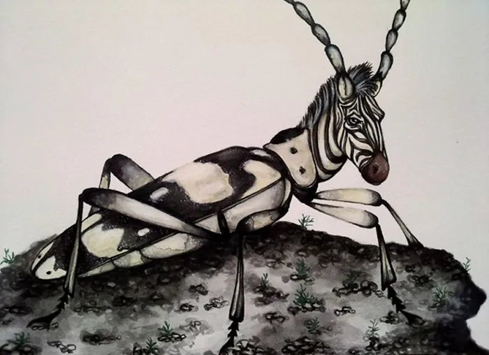 Watercolor Paintings Of Animal-insect Hybrids
