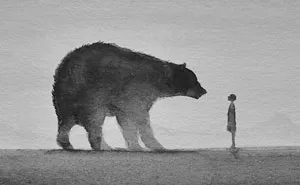 Poetic Black And White Watercolors Of Children With Wild Animals