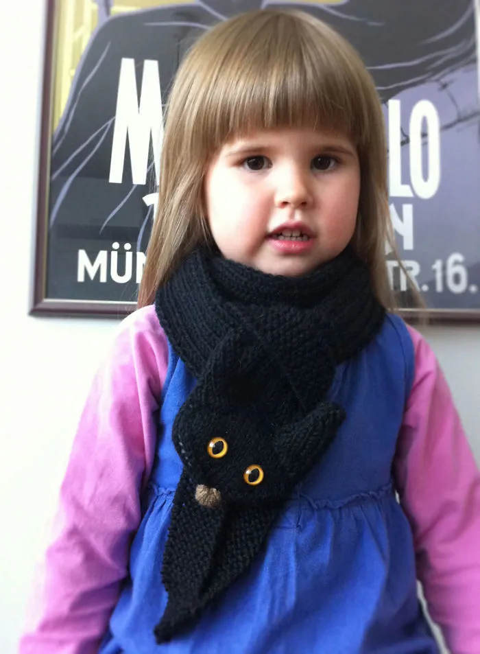 Black Cat Scarf For Kids And Adults