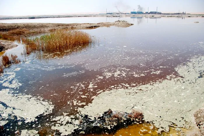 Heavily Polluted Lake In China