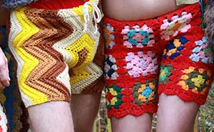 New Fashion For Men: Crochet Shorts Made From Recycled Vintage Blankets