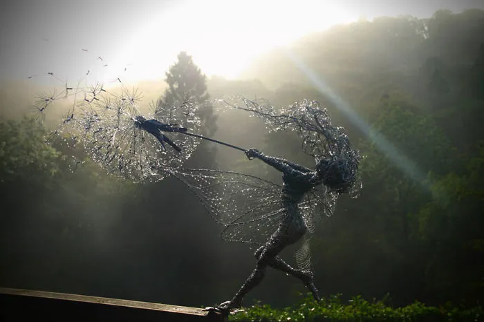 Fairy Sculptures Dancing With Dandelions