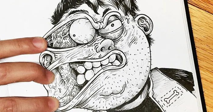 Funny Illustrations Fight With Their Own Creator