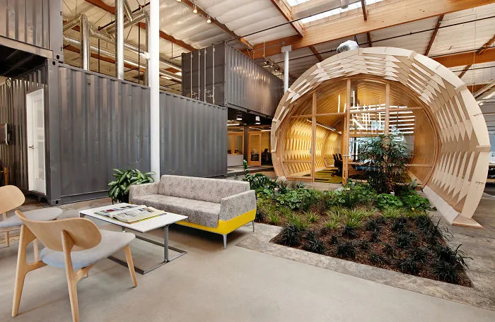 Office With An Indoor Garden