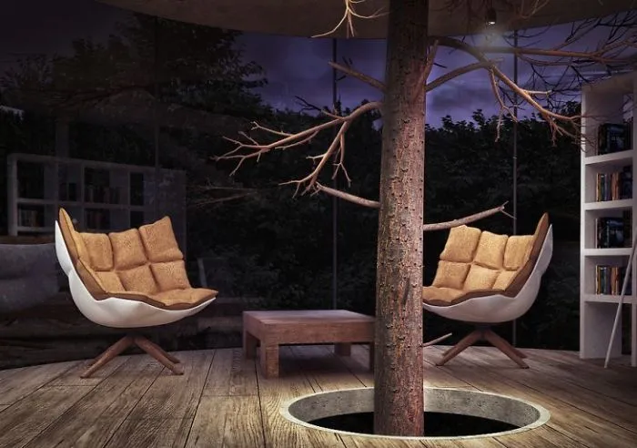House Built Around A Tree