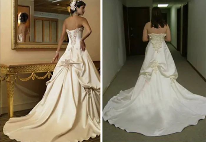 Ads Versus Reality: 32 Disappointing Wedding Dresses