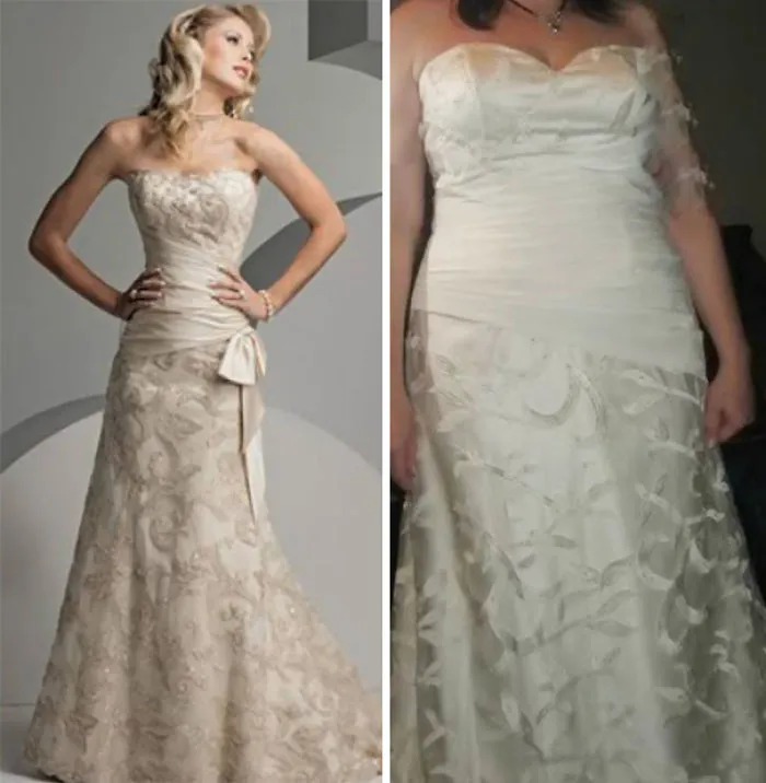 Ads Versus Reality: 32 Disappointing Wedding Dresses