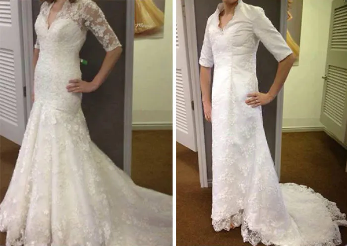 Ads Versus Reality: 32 Disappointing Wedding Dresses