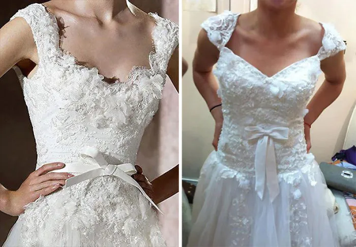Ads Versus Reality: 32 Disappointing Wedding Dresses