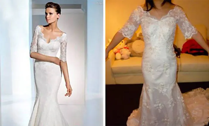 Ads Versus Reality: 32 Disappointing Wedding Dresses
