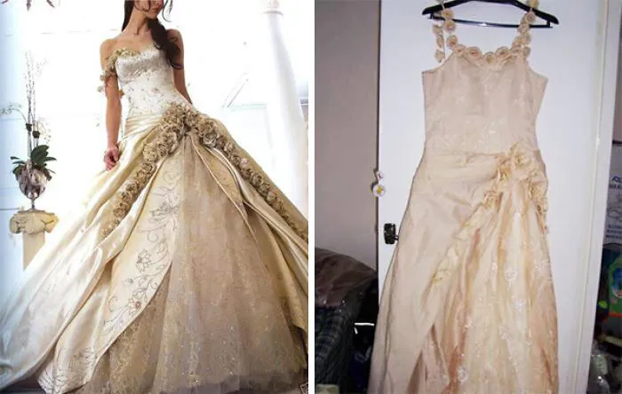 Ads Versus Reality: 32 Disappointing Wedding Dresses
